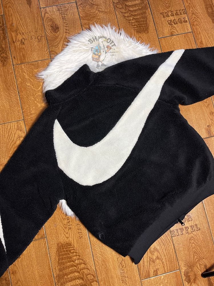 Шерпа найк біг свуш \ Двостороння кофта-курточка NIKE SHERPA BIG LOGO
