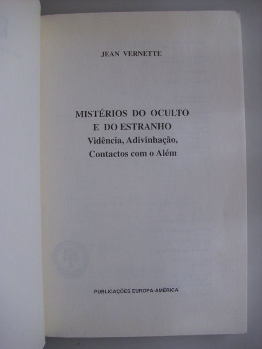 Mistérios do Oculto e do Estranho de Jean Vernette
