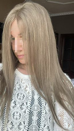 Натуральный парик имитация кожи славянский детский волос пепел блонд