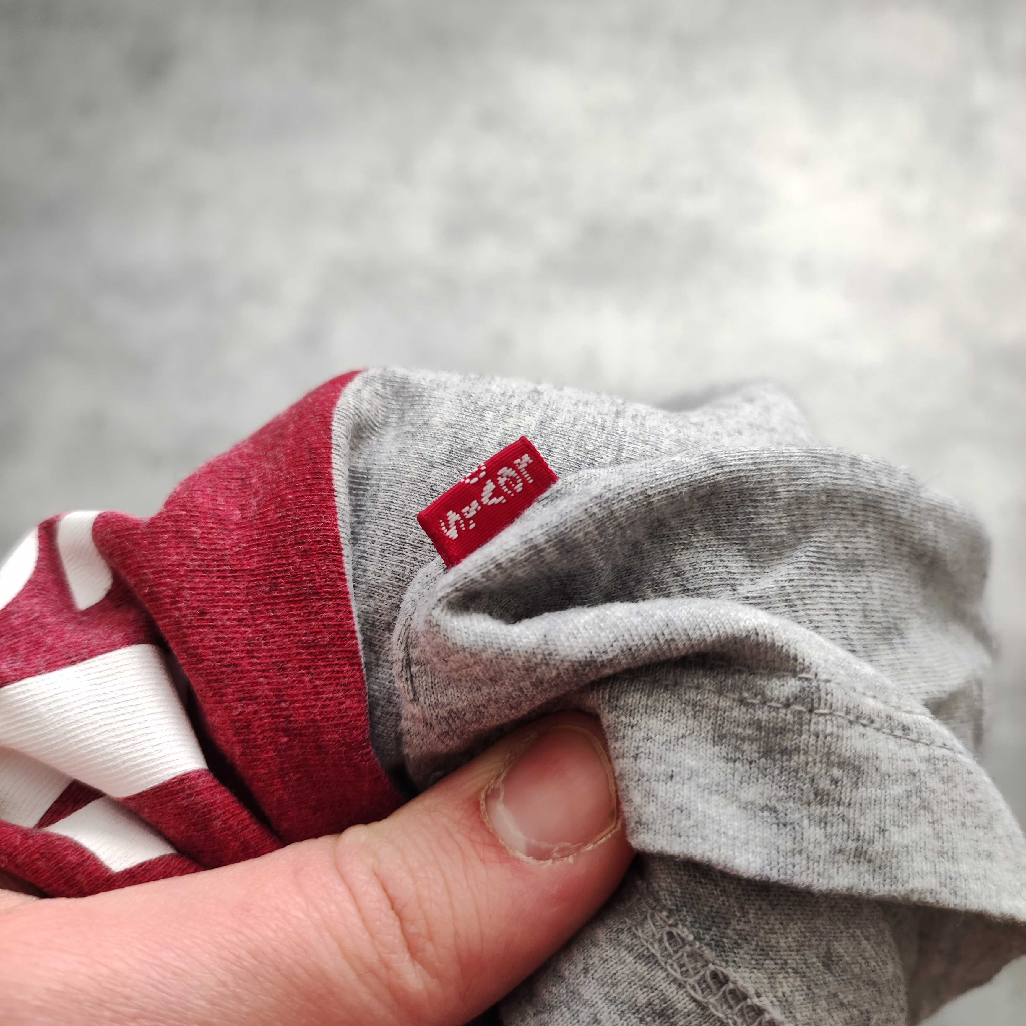 MĘSKA Koszulka Szara Levis Duże Logo PREMIUM Bawełna Elegancka