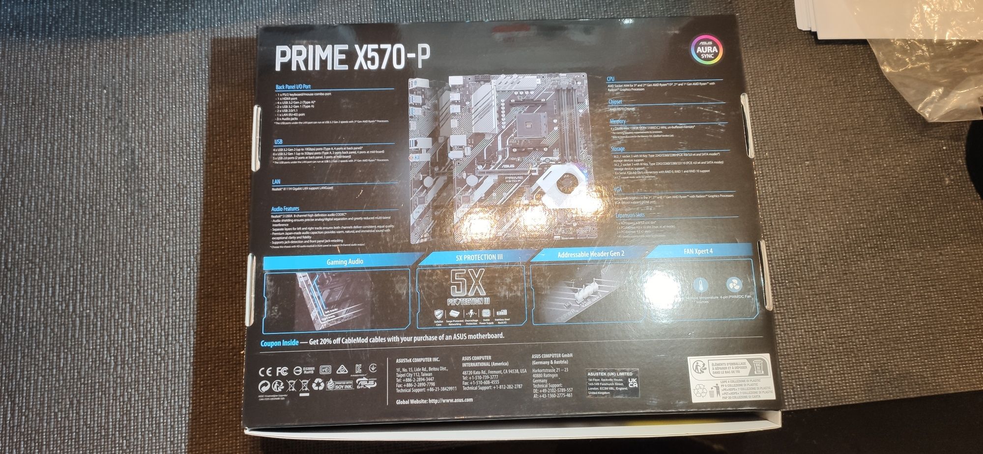 Motherboard Asus X570-P para processar AMD