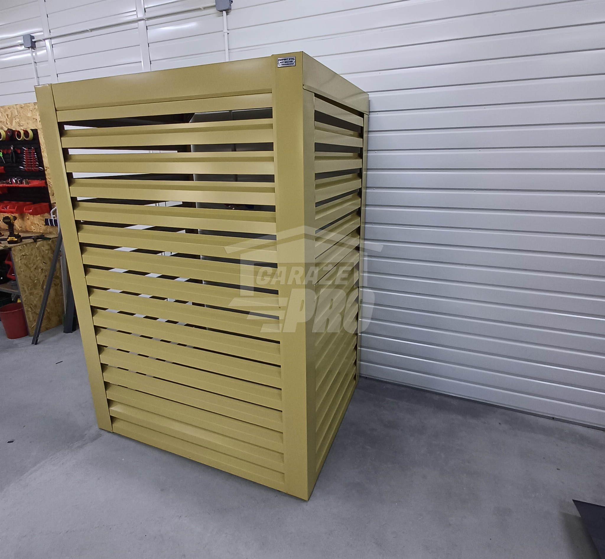Osłona pompy ciepła 90x40x140 cm żółty Zabudowa GP502