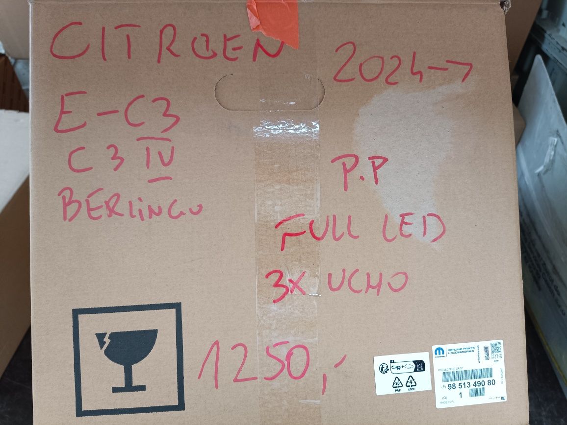 Citroen C3 e-c3 IV Berlingo reflektor przedni prawy przód FULL LED EU