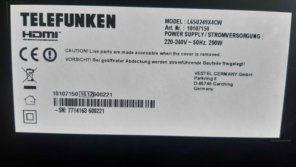 65" TELEFUNKEN (Німеччина) смарт L65U249X4CW, 6 місяців гарантії!!!