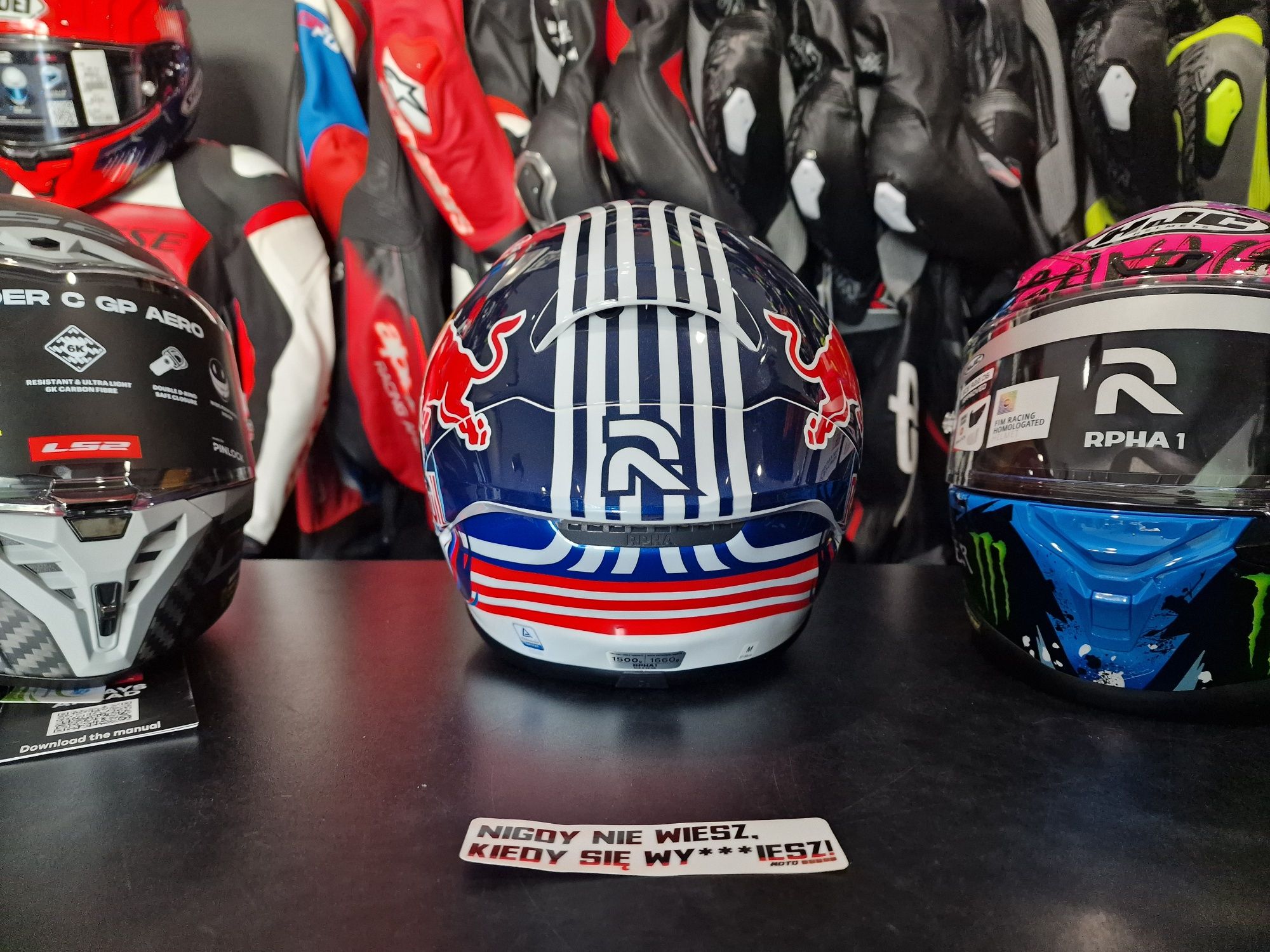 MotoSzafa KASK HJC RPHA 1 RED BULL austin GP !gratis!