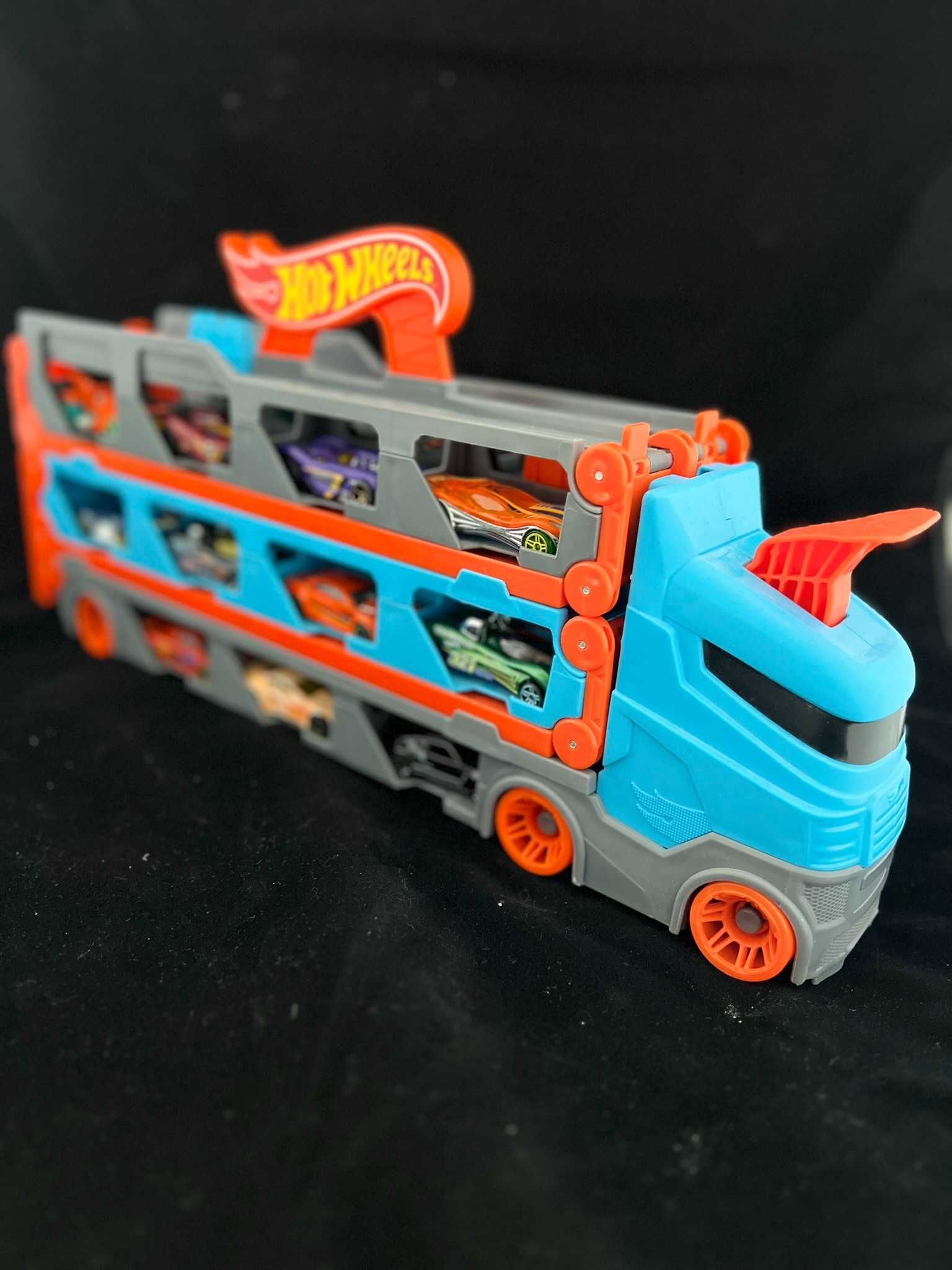 Hot Wheels City Transporter I Tor Wyścigowy 2w1 plus 22 autka