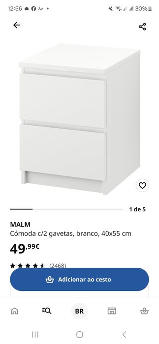 Mesa de cabeceira + vidro branco