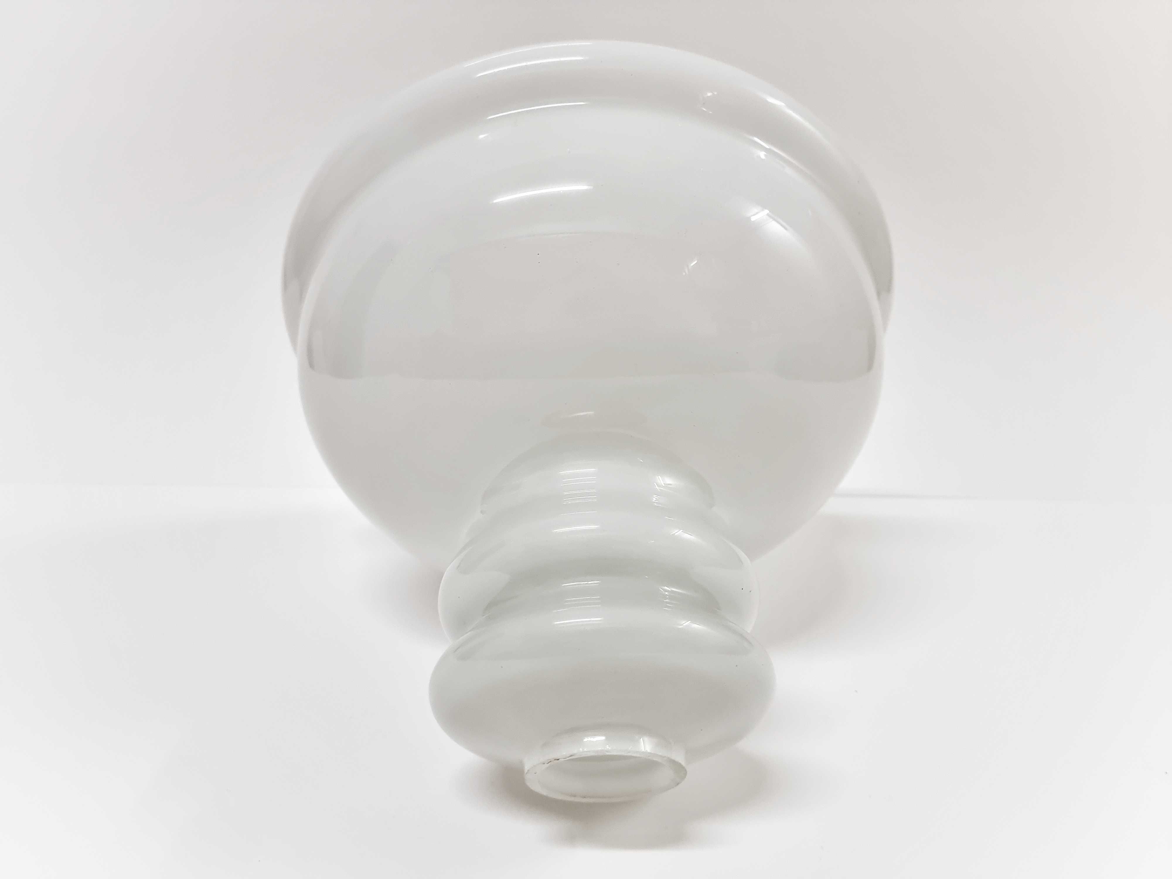 Abatjour em vidro opalino branco anos 70 Mid Century Modern