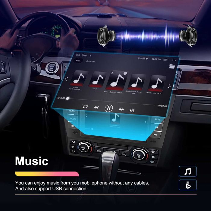 Rádio Android 7" BMW Série 3 (E90) Carplay Android Auto GPS 32G *novo*