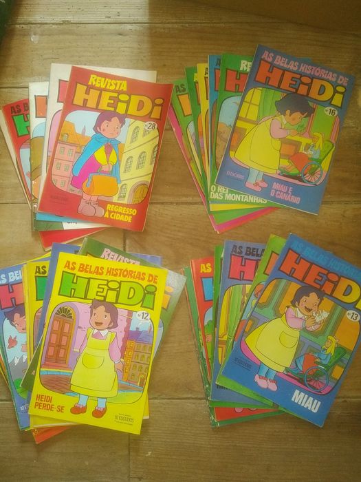 Coleção revistas da Heidi antigas de 1976 com caixa arquivadora