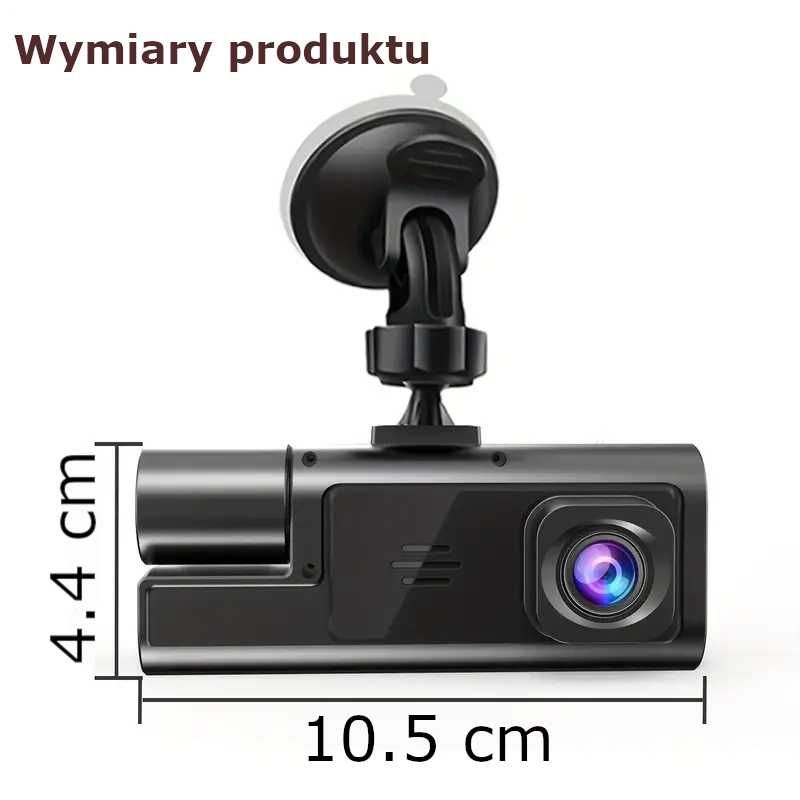 Kamera Samochodowa 1080P SZEROKI KĄT WIDZENIA zapętlanie DWA OBIEKTYWY