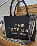 Torebka The tote bag, Marc jacobs,  pojemna, czarna, beż, materiał .
