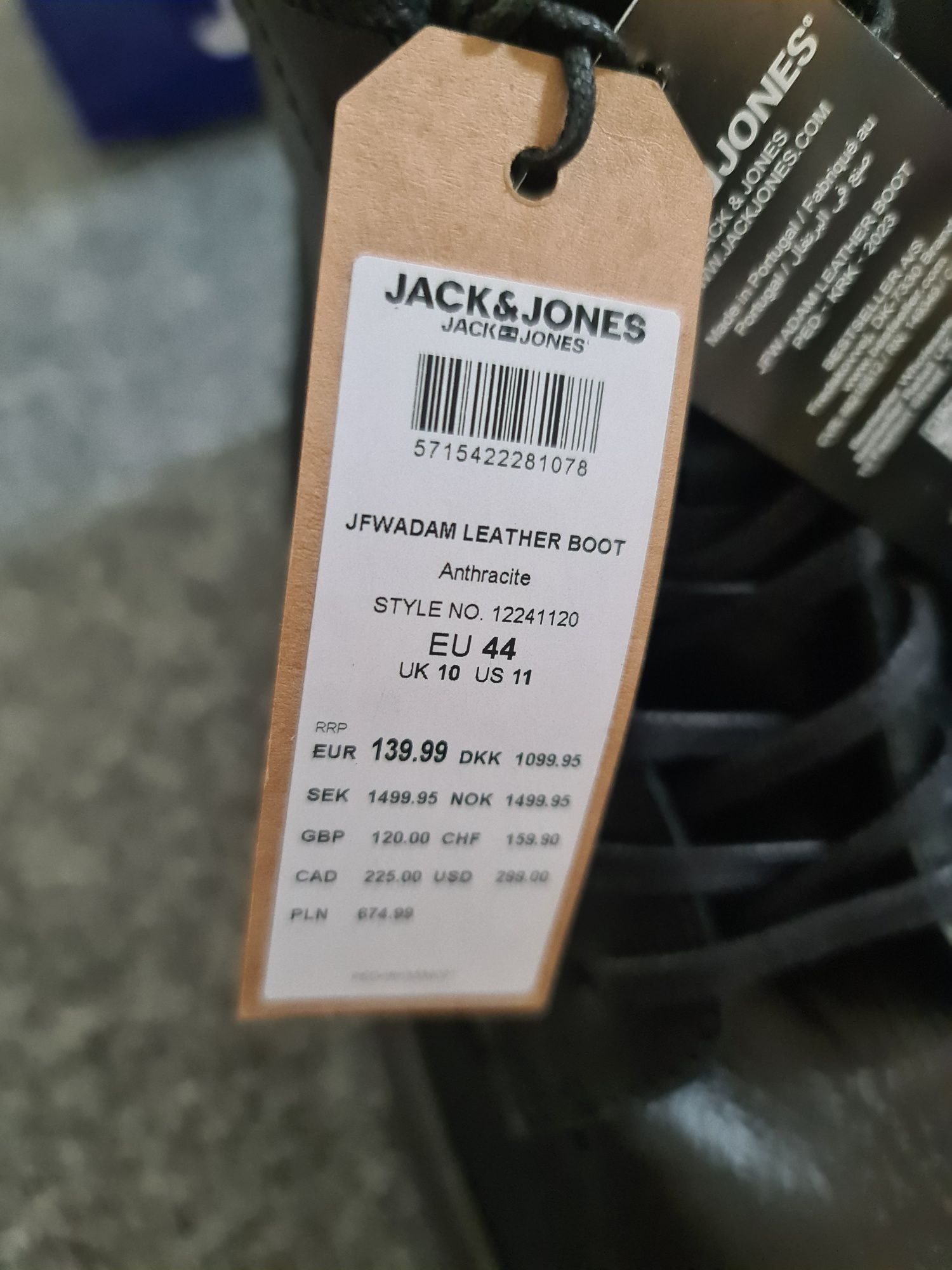 Trapery męskie skórzane Jack&Jones rozmiar 44