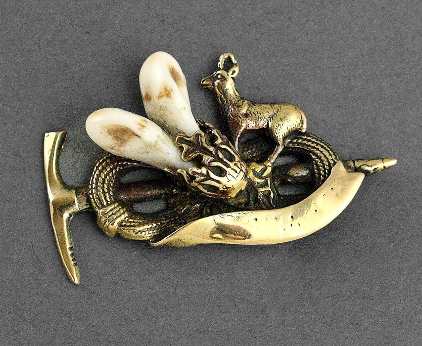 Przypinka Myśliwska z Grandlami i Kozicą