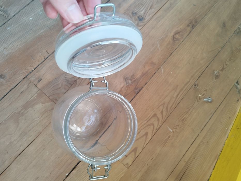 Conjunto de 3 frascos de vidro herméticos