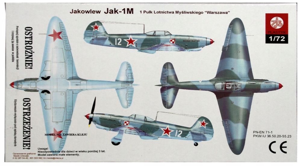 Model do sklejania samolot Jakowlew Jak-1M Plastyk S-030