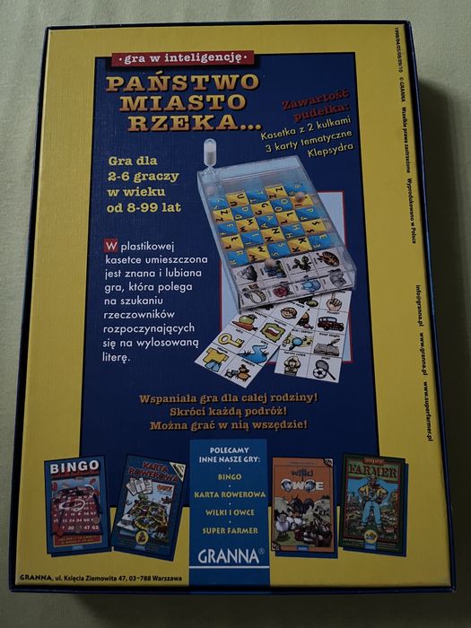 Państwo miasto rzeka… gra planszowa