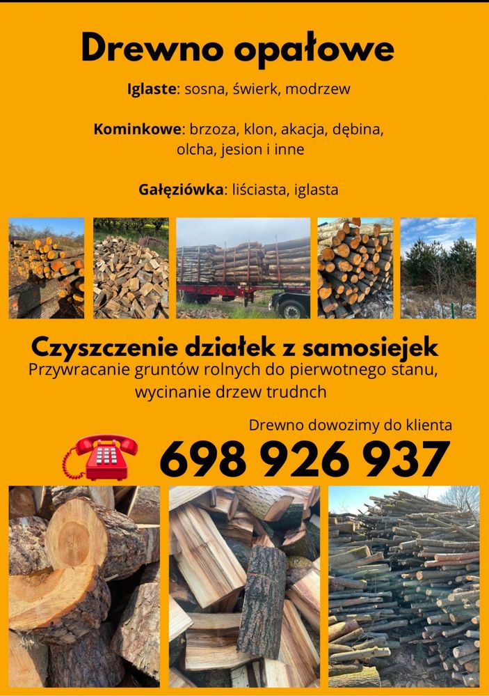 Drewno kominkowe, opalowe, workowane i w metrach.