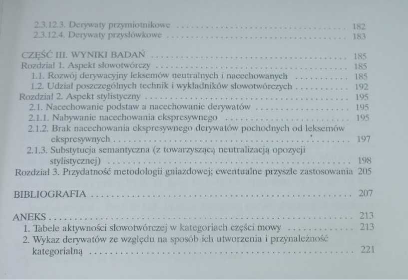 Porównawcza analiza gniazdowa wybranych leksemów neutralnych Burkacka