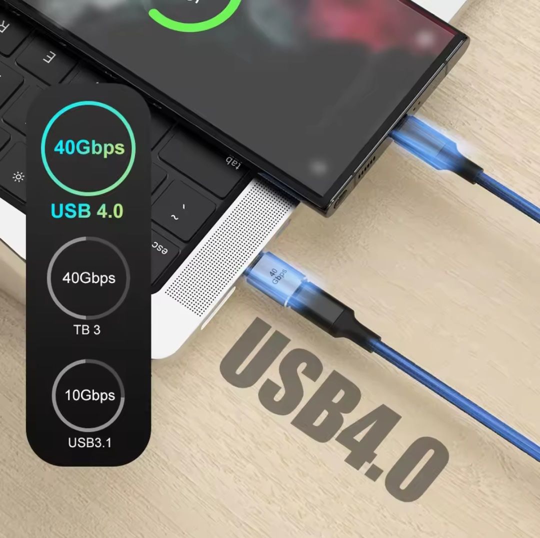 Adapter USB-C na USB-C kątowy 90 stopni