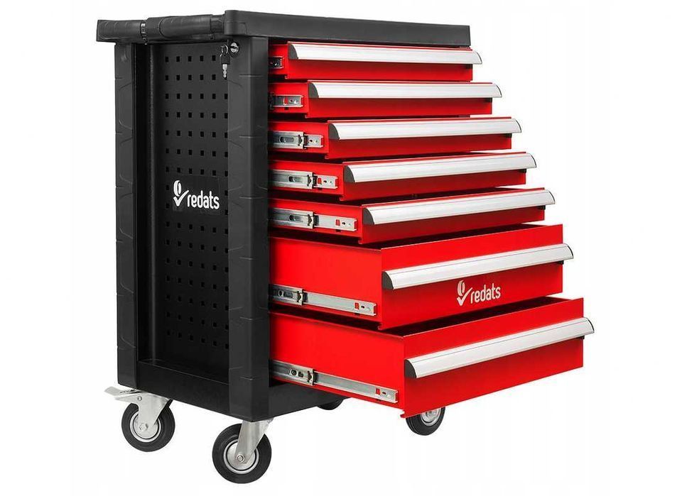 SZAFKA Warsztatowa Wózek dla Mechaników Szuflady Czerwono-czarna Nowa