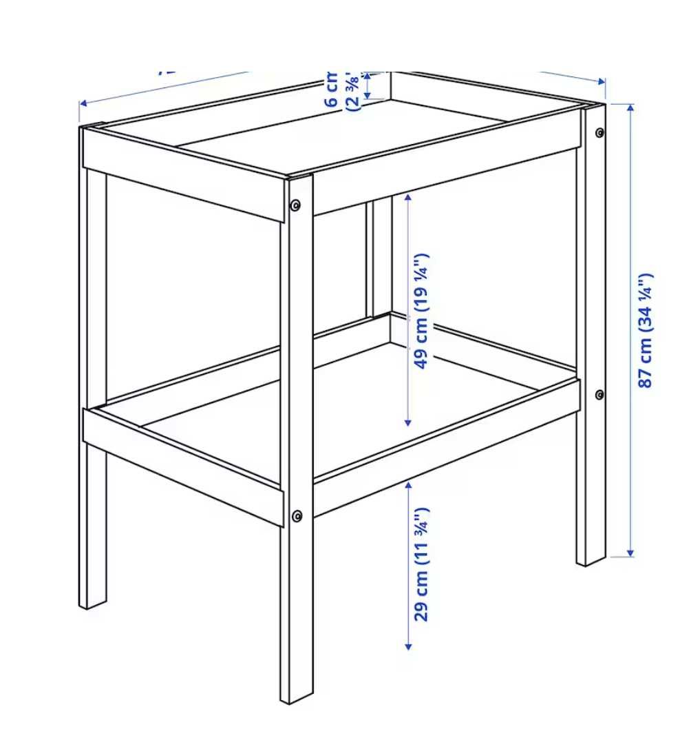 przewijak SNIGLAR ikea Stół do przewijania, buk/biały, 72x53 cm