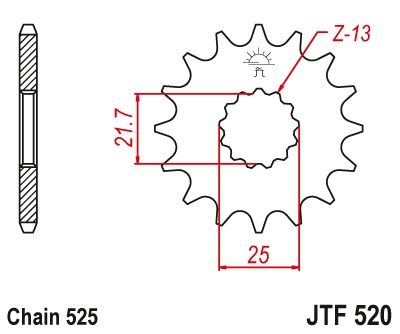 Ведущая передняя звезда JTF520 на 17 зубов