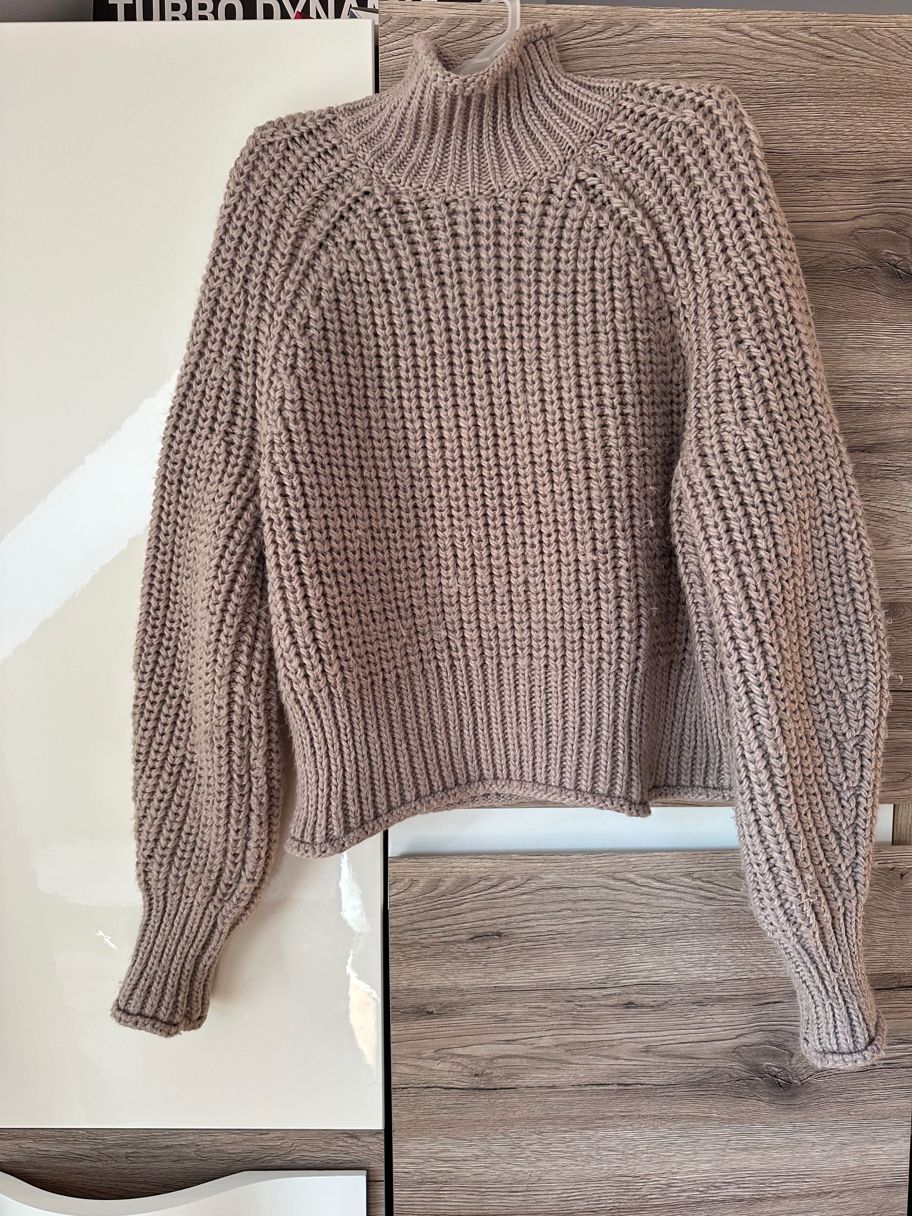 Sweter z miękkiej dzianiny brązowoszary H&M S
