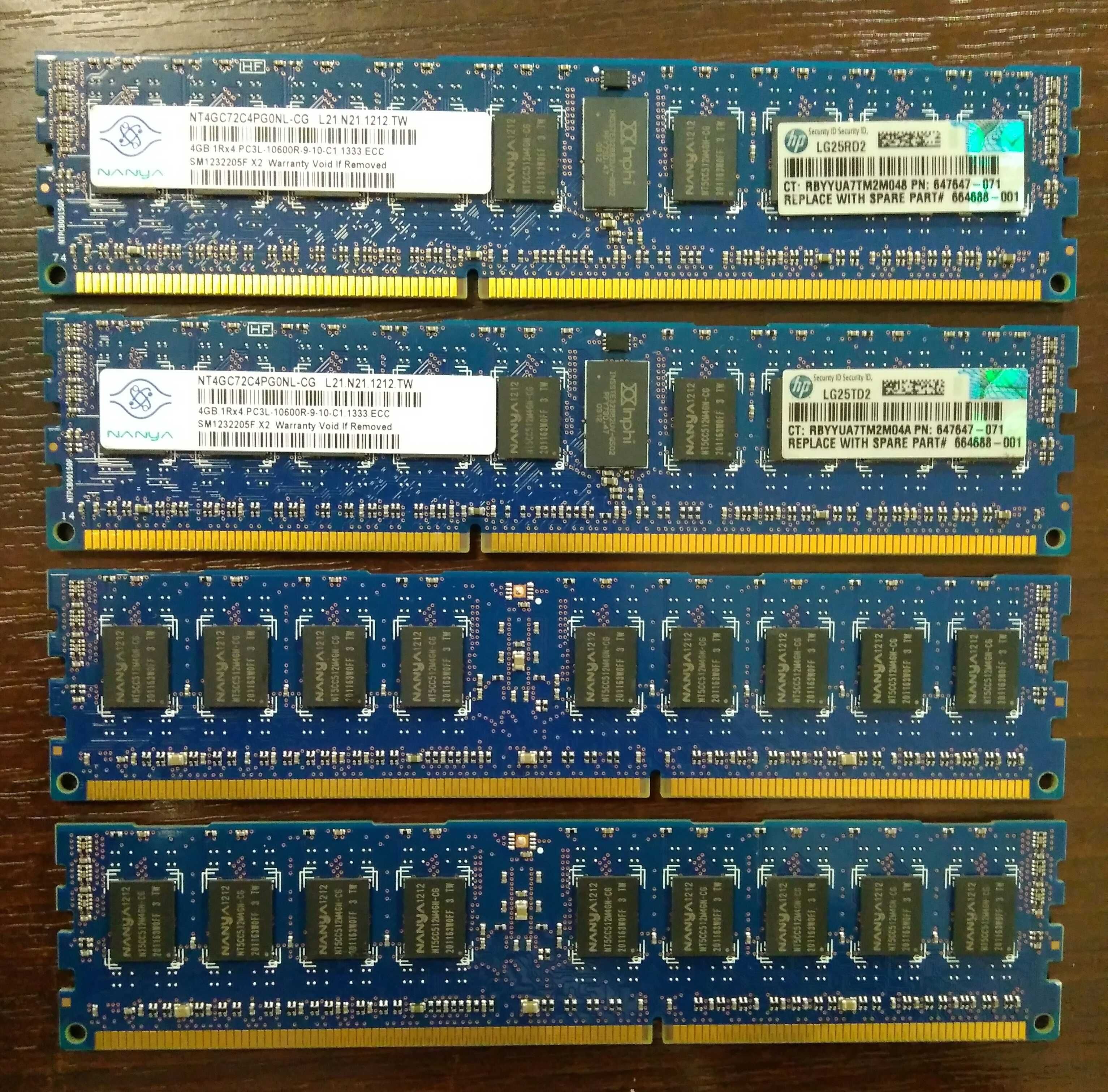 Серверная память HP RDIMM DDR4 DDR3 ECC Reg Nanya Samsung Micron