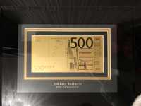 Золотая купюра 500 EUR в стекланной раме