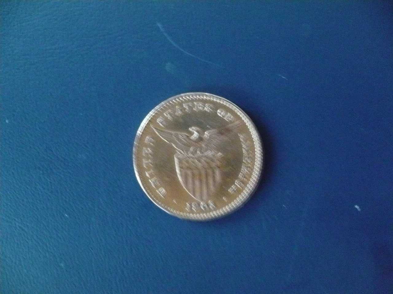 Stara moneta 1903 początki USA kolonii w Filipinach