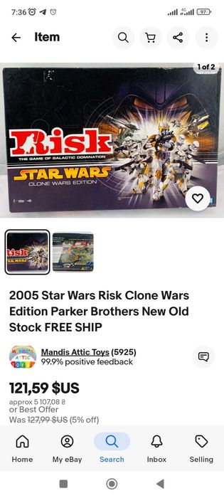 Настільна гра "Risk: Star Wars - Clone Wars Edition".