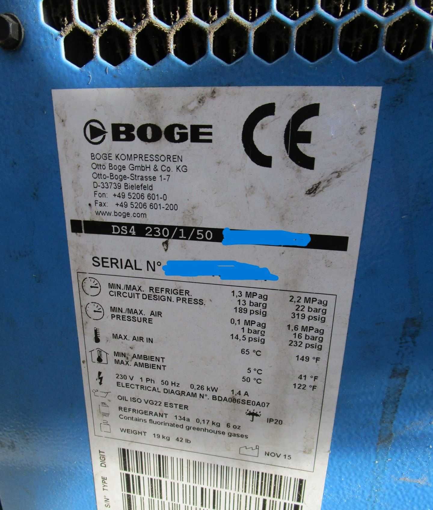 Osuszacz powietrza BOGE DS4 do sprężarki