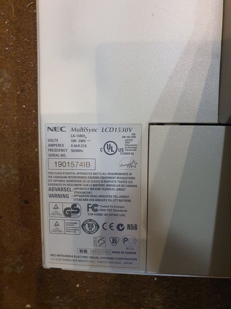 Monitor 15" NEC LCD1530V