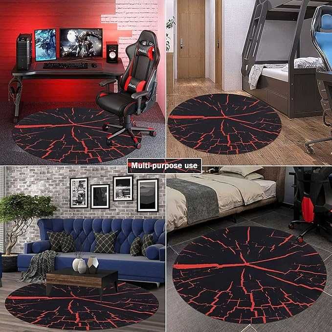 SHACOS – Okrągła mata ochronna pod krzesło biurowe i gamingowe 120 cm