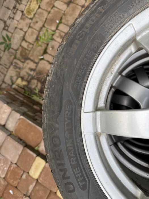 Б/У ЛІТНІ ШИНИ UNIROYAL RAINSPORT 5 205/55 R16 91 V та диски 4 108 16
