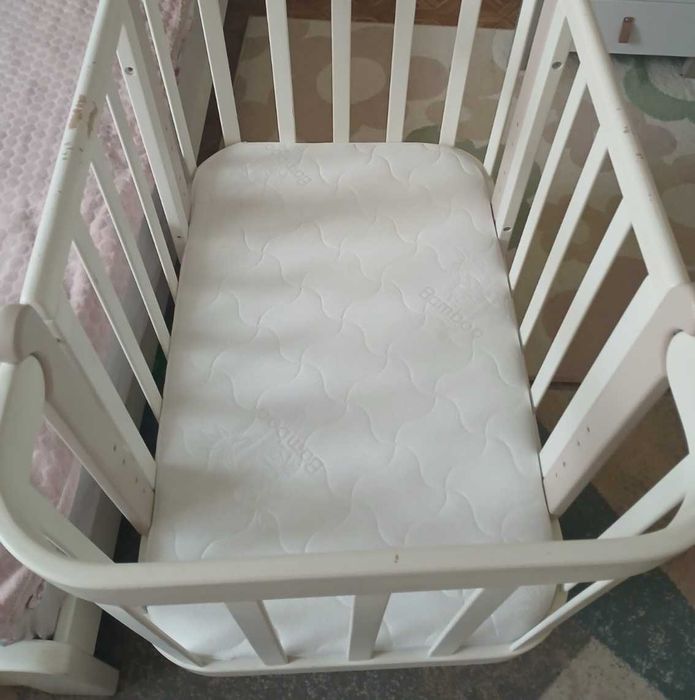 Ліжко люлька трансформер для новонародженого матрац