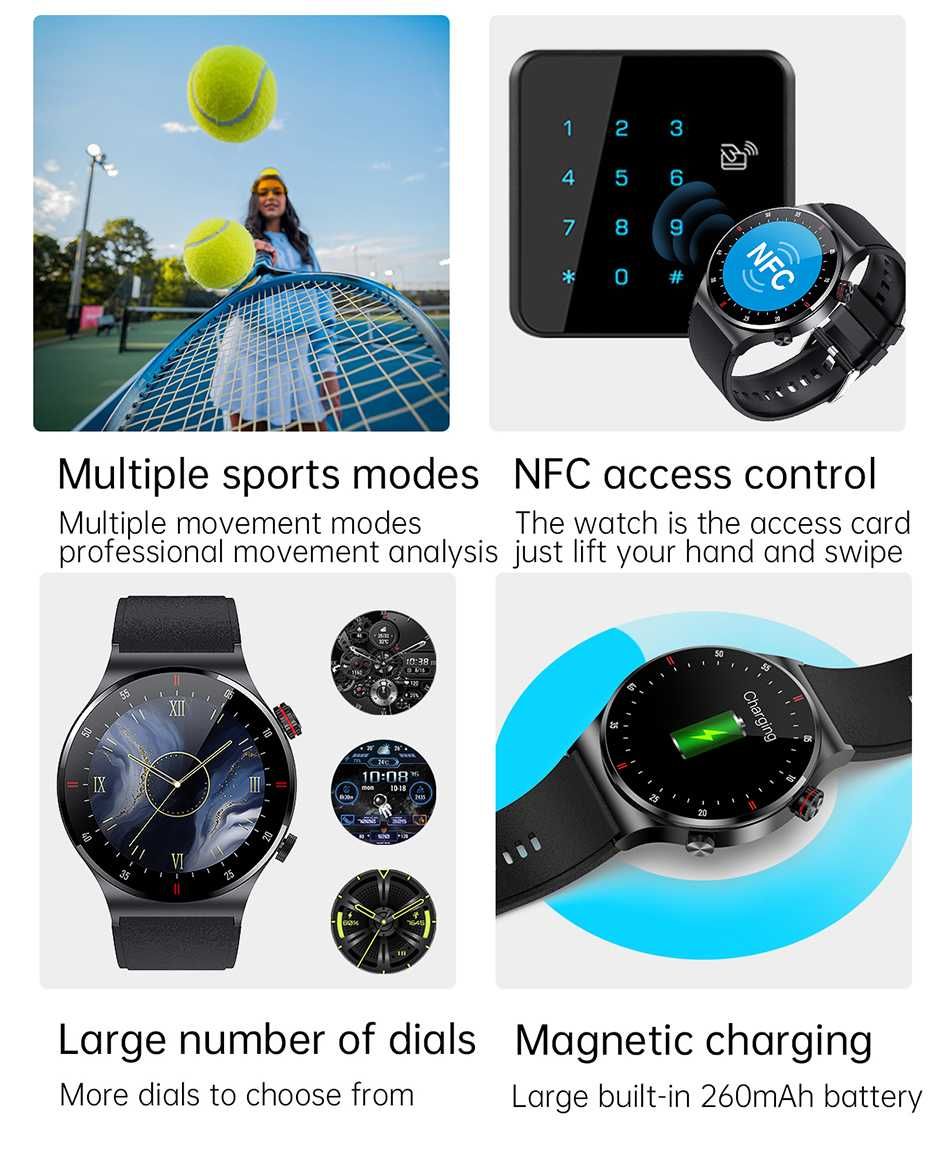 Smartwatch LIGE, Bluetooth call - czarny