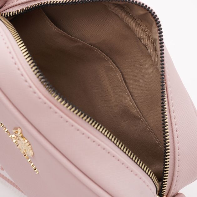 Сумка жіноча рожева кросбоді з ремінцем на плече оригінал us polo assn