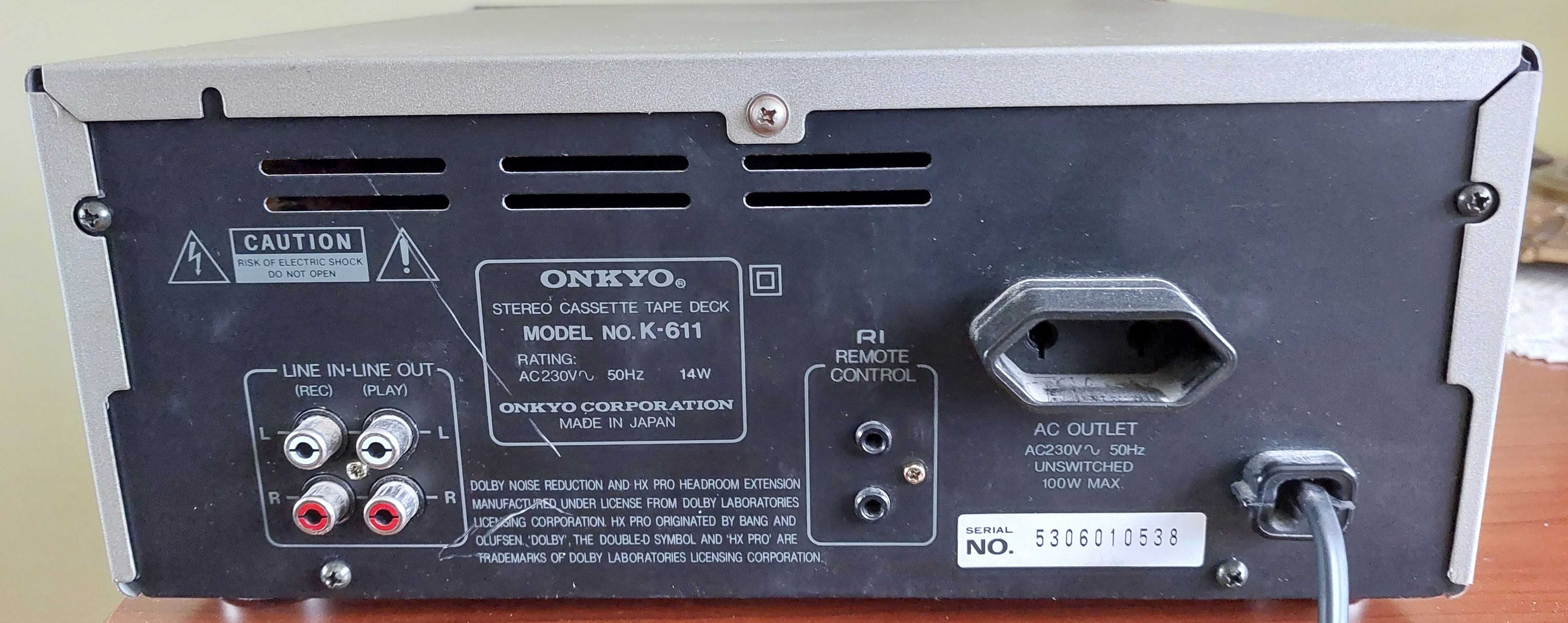Magnetofon kasetowy ONKYO K 611