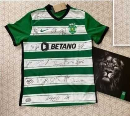 Camisola oficial do SPORTING autografada plantel principal CAMPEÕES