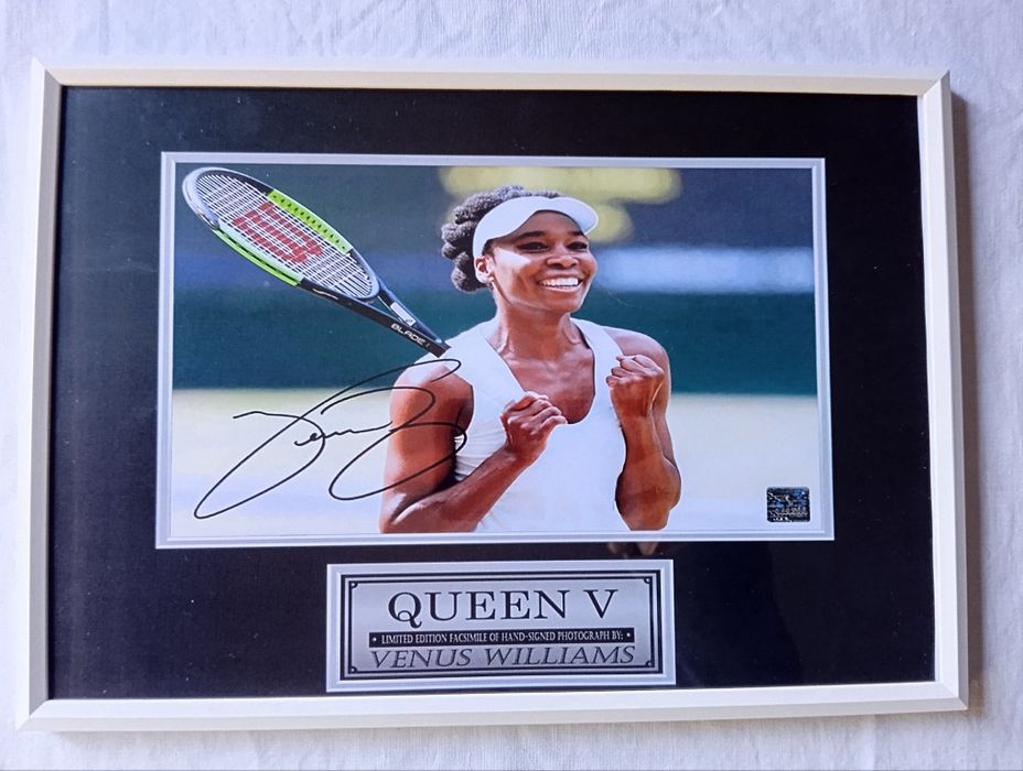 Moldura Tênis Venus Williams com Autógrafo (A4)