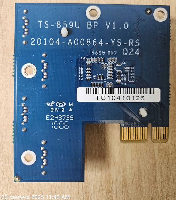 Karta PCIe - SATA QNAP TS-859U BP V1.0 20104-A00864-YS-RS Q24