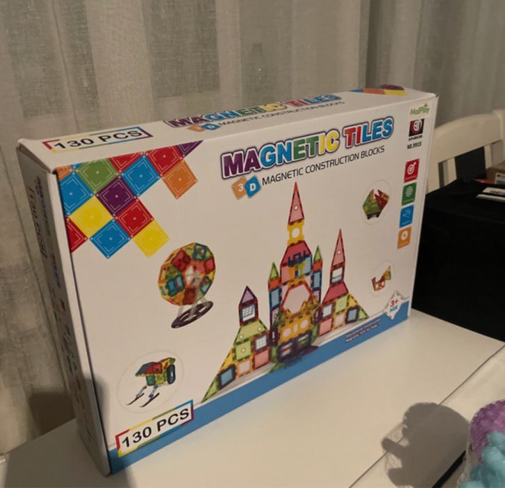 Klocki magnetic tiles 130 nowy zestaw