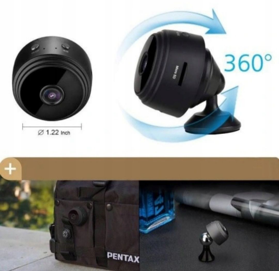 Kamera szpiegowska bezprzewodowa mini FULL HD 1080P ukryta Wi-Fi SD