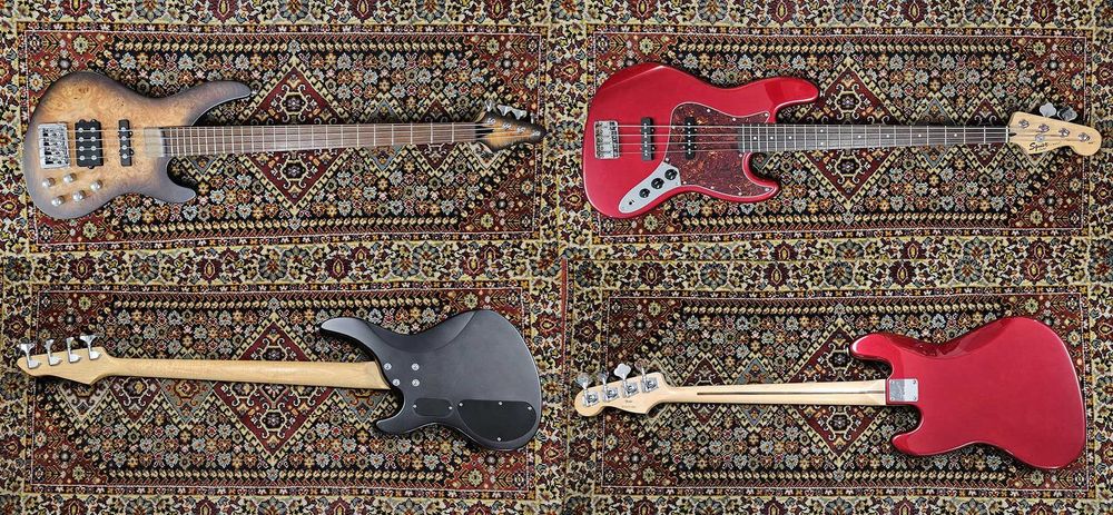 Lote de 14 baixos Yamaha Squier Ibanez OLP Aria Epiphone Acepro
