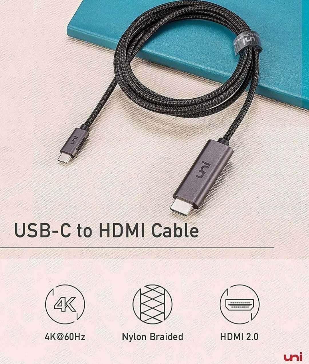 UNI Kabel Adapter USB-C do HDMI 4k 60Hz 1.8m