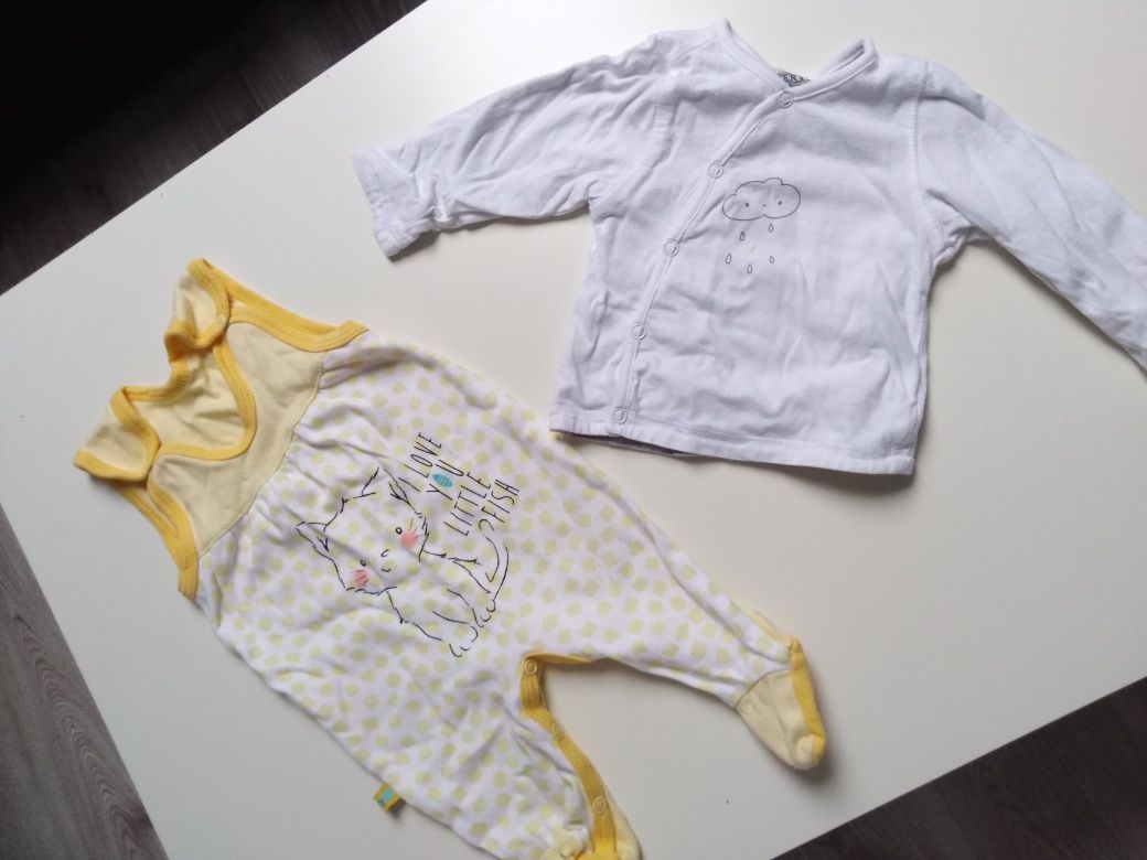 Zestaw ubrań 62, paka ubrań pajace, body
