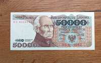 Banknot PRL 50000 zł 1989 - AC -  st.1 UNC  + 6 szt. innych