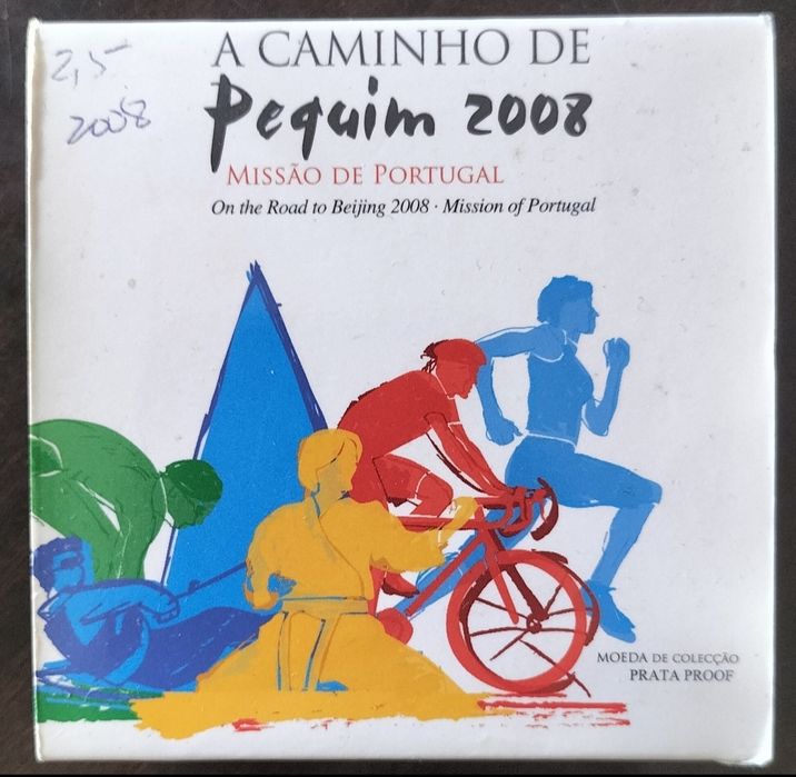 Moeda 2,5€ 2008 Jogos Olímpicos Pequim Estado Nova Prata Proof